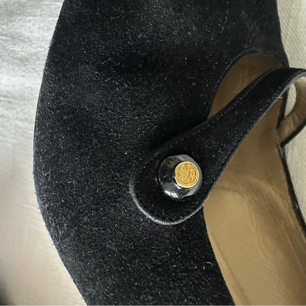 St. John Shoes Womens Size 10 Black Suede Mary Jane Pumps Block Heel Italy Party - Picture 6 of 14